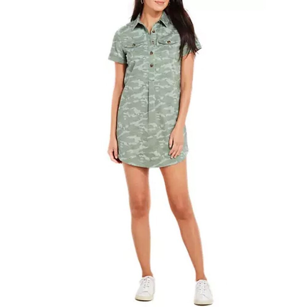Vineyard Vines Women's Tonal Camo Margo Shirt Dress - Size 8